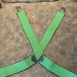 Men's Lime Green Elastic Suspenders - Classic Y-Back